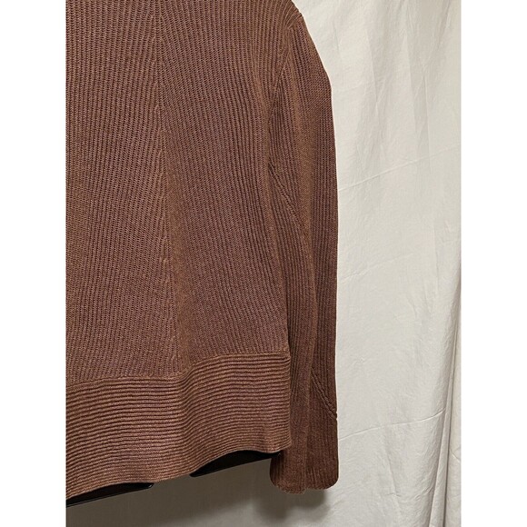 BRUNELLO CUCINELLI Sweater Linen Brown Cardigan Long Sleeve Brown Button XL - Picture 12 of 14